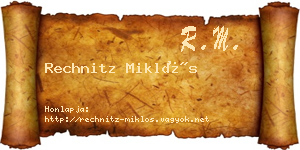 Rechnitz Miklós névjegykártya